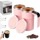 Portable Coffee Travel Mug with Lid & Handle – Reusable Insulated-Style Cup for Hot & Cold Beverages, Pink