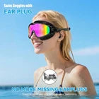 Swimming Goggles for Adult Kids Wide View Anti-Fog UV w/ Earplugs Nose Clips