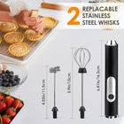 Electric Milk Frother Handheld Coffee Whisk with Stand – Battery Powered Drink Mixer
