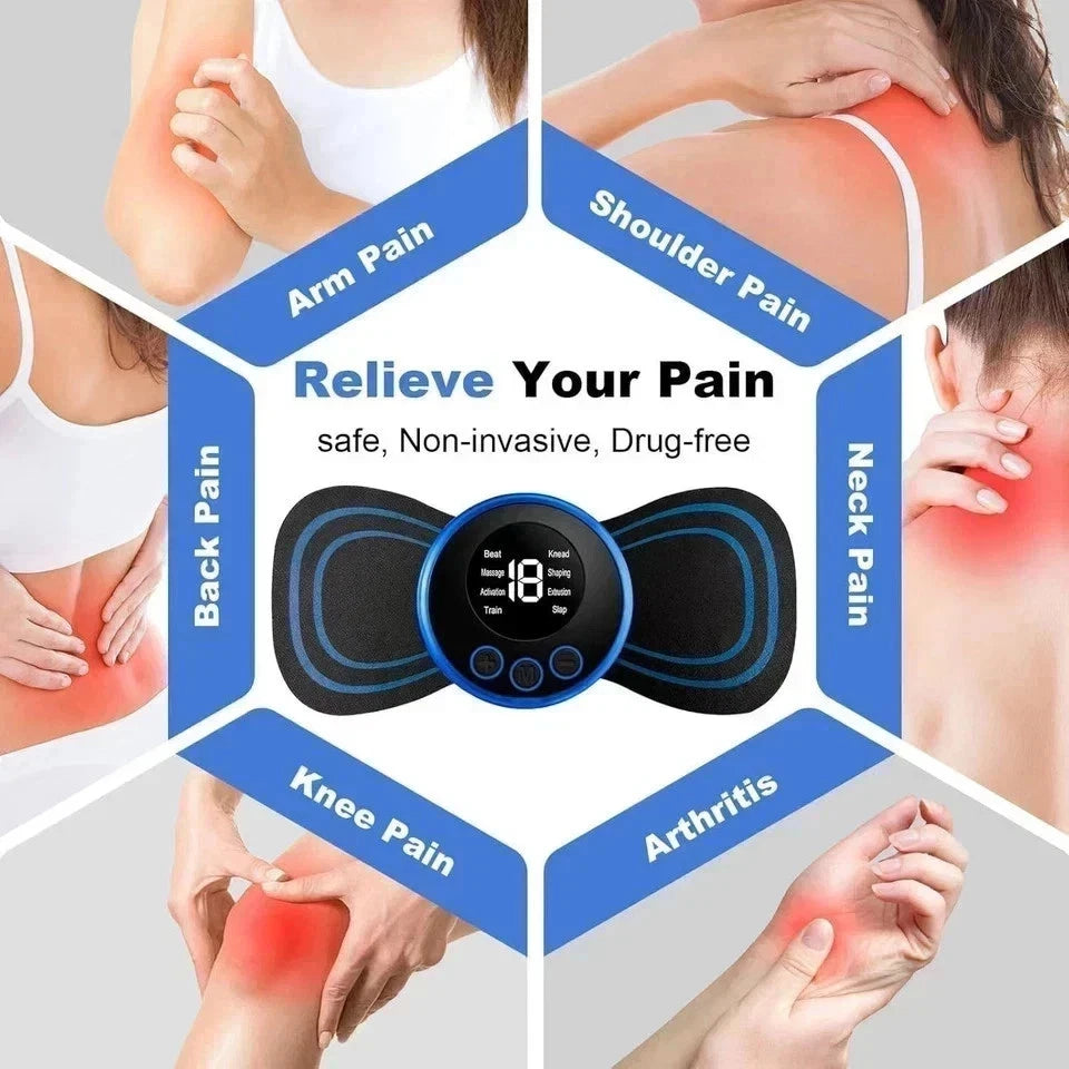 TENS Machine Pain Relief EMS Muscle Stimulator 8 Modes 19 Intensity Neck BACK UP