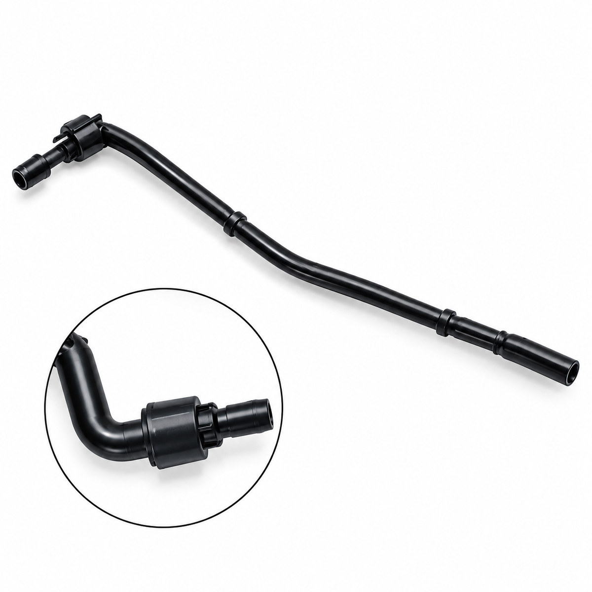 Automotive Flexible Vacuum Hose with 90° Elbow Connector – Black Engine Vacuum Line Replacement