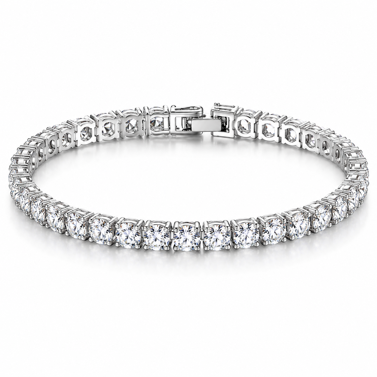 Elegant Crystal Tennis Bracelet – Sparkling Rhinestone Chain Bracelet, Classic Fashion Jewelry for Women