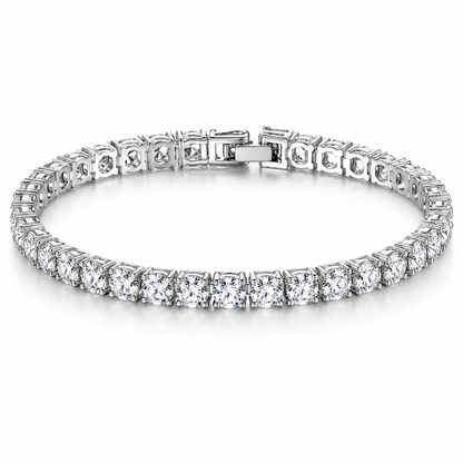 Elegant Crystal Tennis Bracelet – Sparkling Rhinestone Chain Bracelet, Classic Fashion Jewelry for Women
