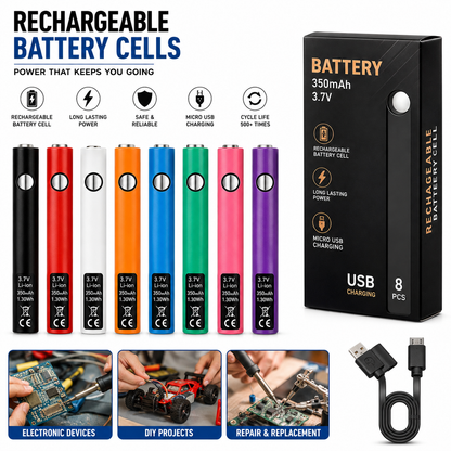 Rechargeable Battery Cells – USB Charging Lithium Battery for Compatible Electronic Devices, Tools & DIY Projects