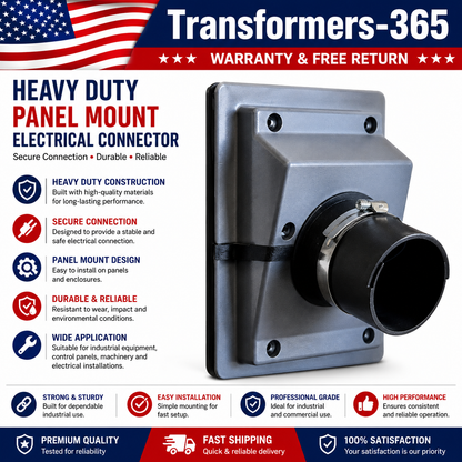 Heavy Duty Industrial Panel Mount Electrical Power Connector Receptacle – Durable Weather-Resistant Design