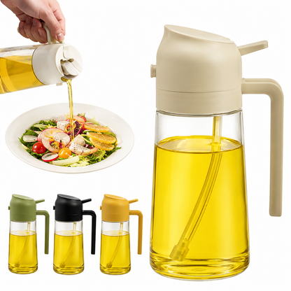 Large Capacity Cooking Oil Sprayer & Dispenser Bottle – Refillable Manual Oil Mister with Ergonomic Handle for Cooking, Grilling, Baking & Salad