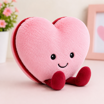 Cute Heart-Shaped Plush Toy – Soft Pink Heart Stuffed Animal Pillow, Kawaii Valentine’s Day Gift & Decorative Toy