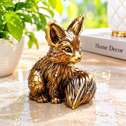 1PCS Brass Fox Animal Statue Small Sculpture Tabletop Figurine Home Decor Gifts