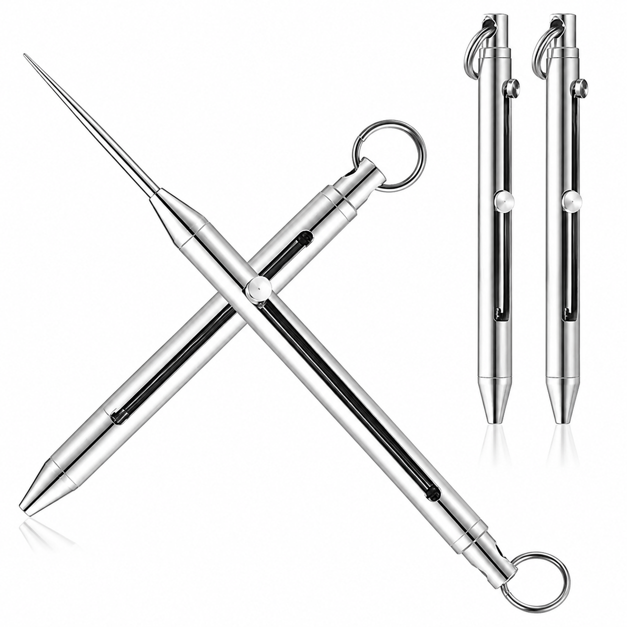 Stainless Steel Precision Pointed Tool Set – Compact Metal Craft & Repair Tool with Key Ring Design