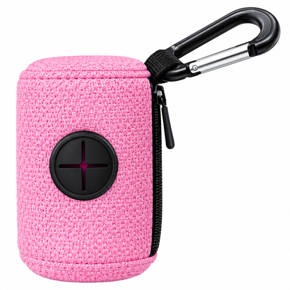 Pink Portable Dog Waste Bag Dispenser with Carabiner Clip – Pet Poop Bag Holder