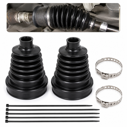CV Axle Boot Repair Kit – Universal CV Joint Boot Replacement with Clamps, Grease Accessories & Fasteners
