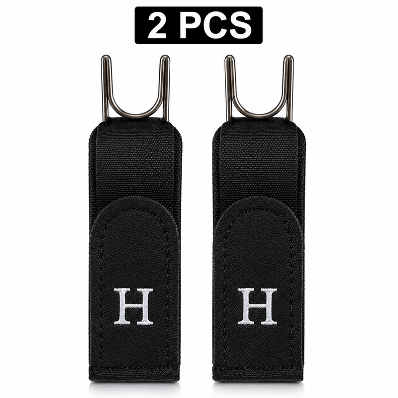 2Pcs Adjustable Buckleless Belt Hook Elastic Velcro Waist Buckle Waist Belt For