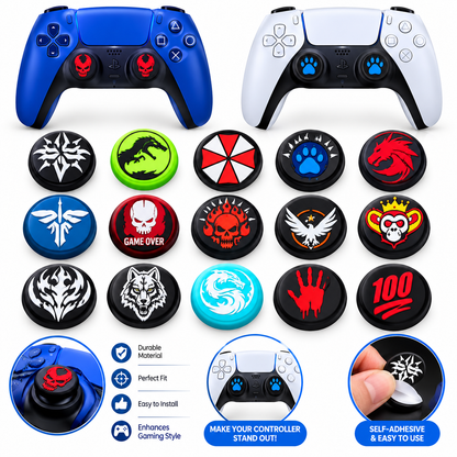 2x Silicone Thumb Grip Caps Analog Stick Covers for PS5 PS4 Xbox Switch Game