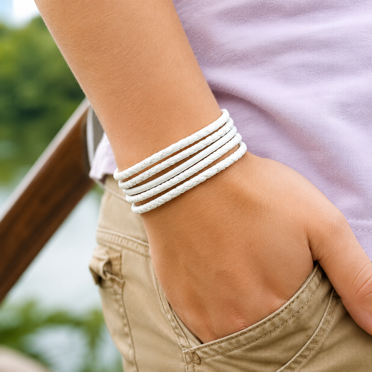 Elegant Multi-Strand White Bracelet – Stylish Layered Wrist Cuff for Women, Casual Wear & Everyday Fashion