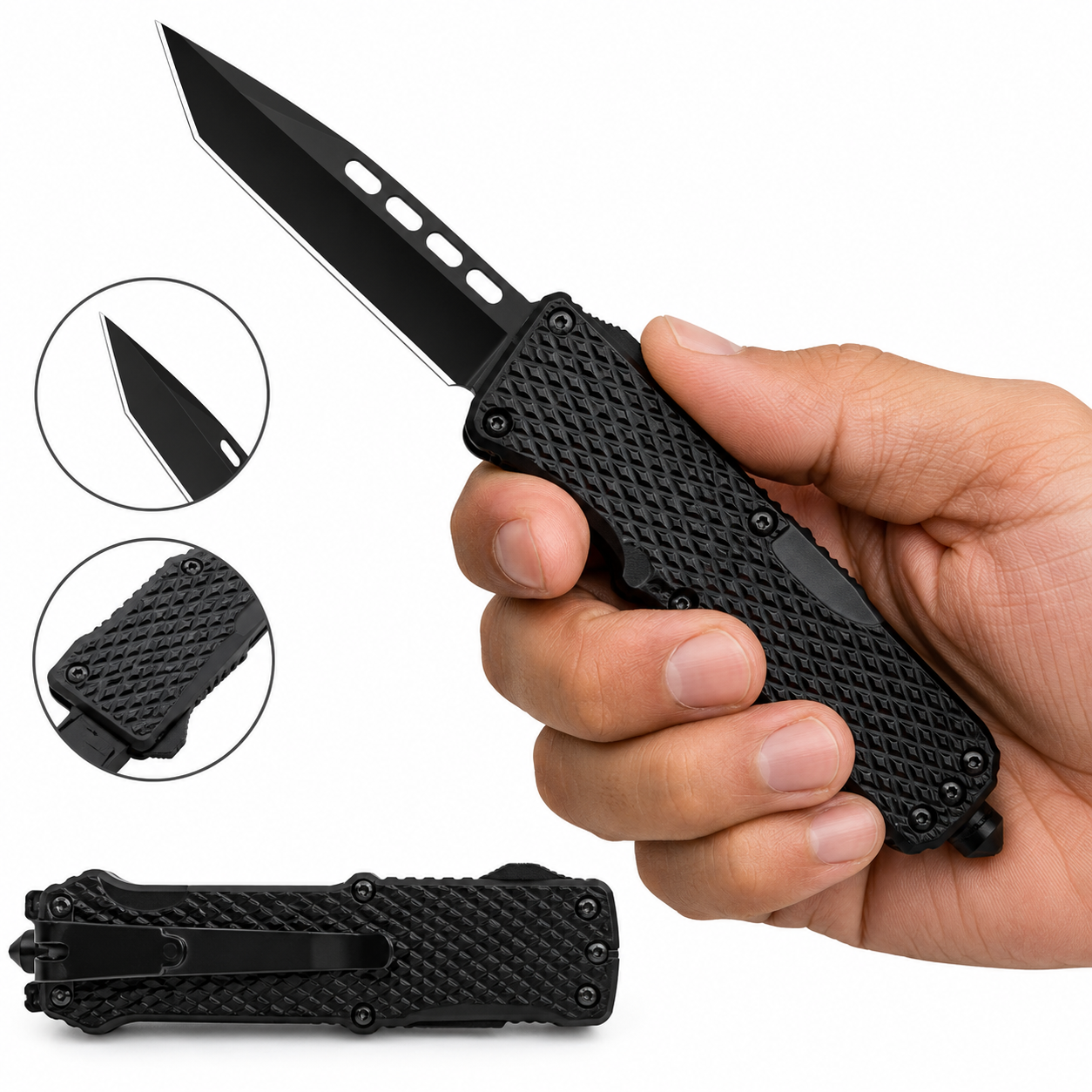 Compact Folding Utility Knife with Textured Grip – Portable Outdoor Cutting Tool