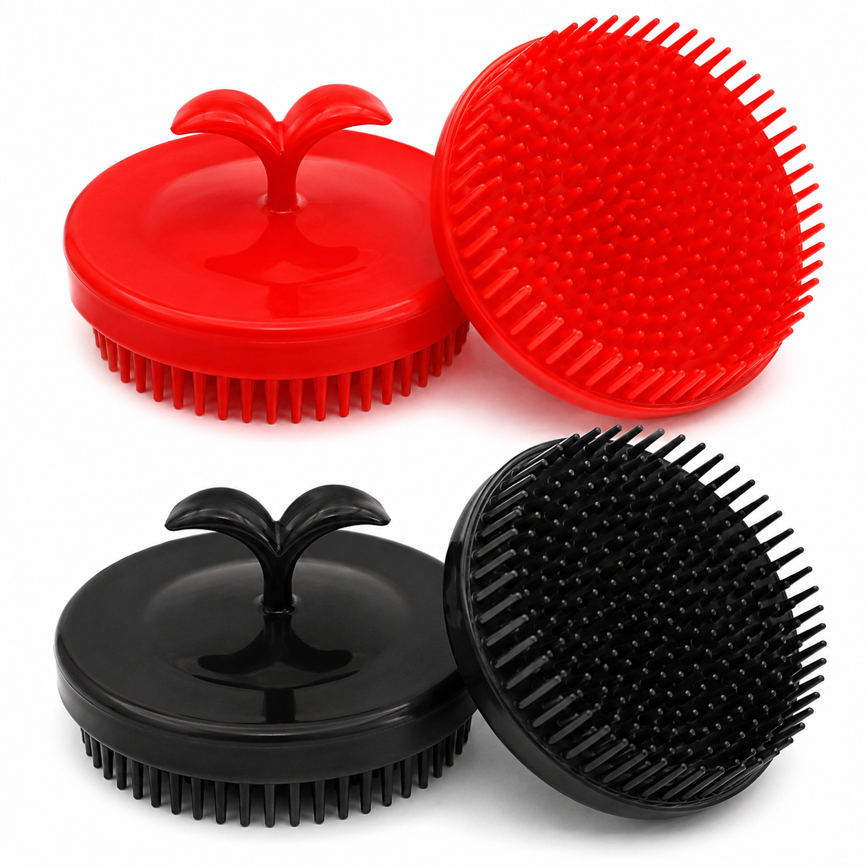 Silicone Scalp Massager Shampoo Brush – Manual Hair & Scalp Scrubber with Soft Flexible Bristles for Deep Cleansing and Relaxing Massage