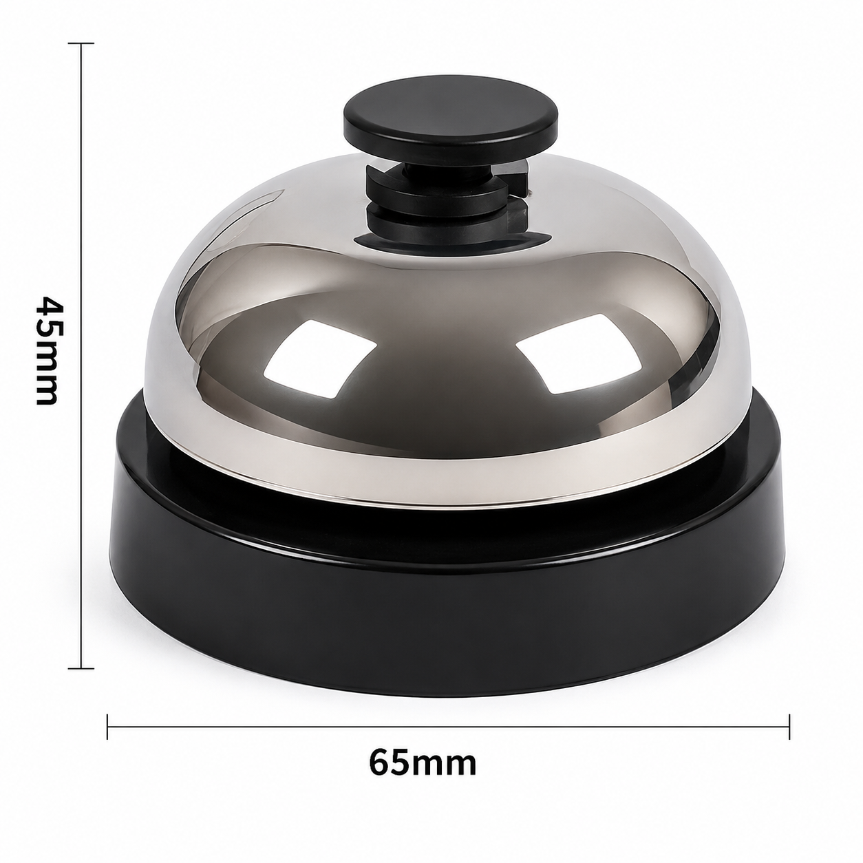 Stainless Steel Service Bell – Classic Push Button Counter Bell for Hotels, Restaurants, Reception Desks, Offices & Home