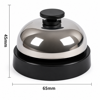 Stainless Steel Service Bell – Classic Push Button Counter Bell for Hotels, Restaurants, Reception Desks, Offices & Home