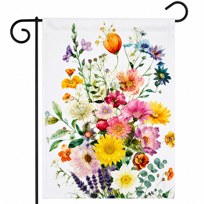 Spring Summer Colorful Floral Garden Flag 12x18 Inch Double Sided Outside Farmho