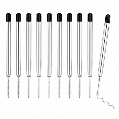 10Pc Ballpoint Pen Refills Black Ink 1mm Medium Tip Parker Style