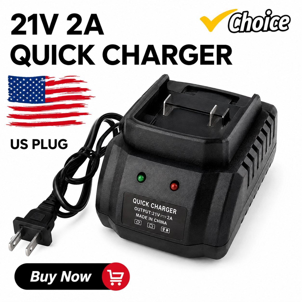 21V Battery Charger Universal Charger Portable Electric Tool Charging Station US