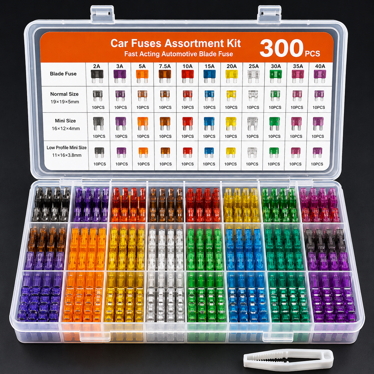 300PCS Automotive Blade Fuse Assortment Kit – Car Truck SUV Color Coded Fuse Set