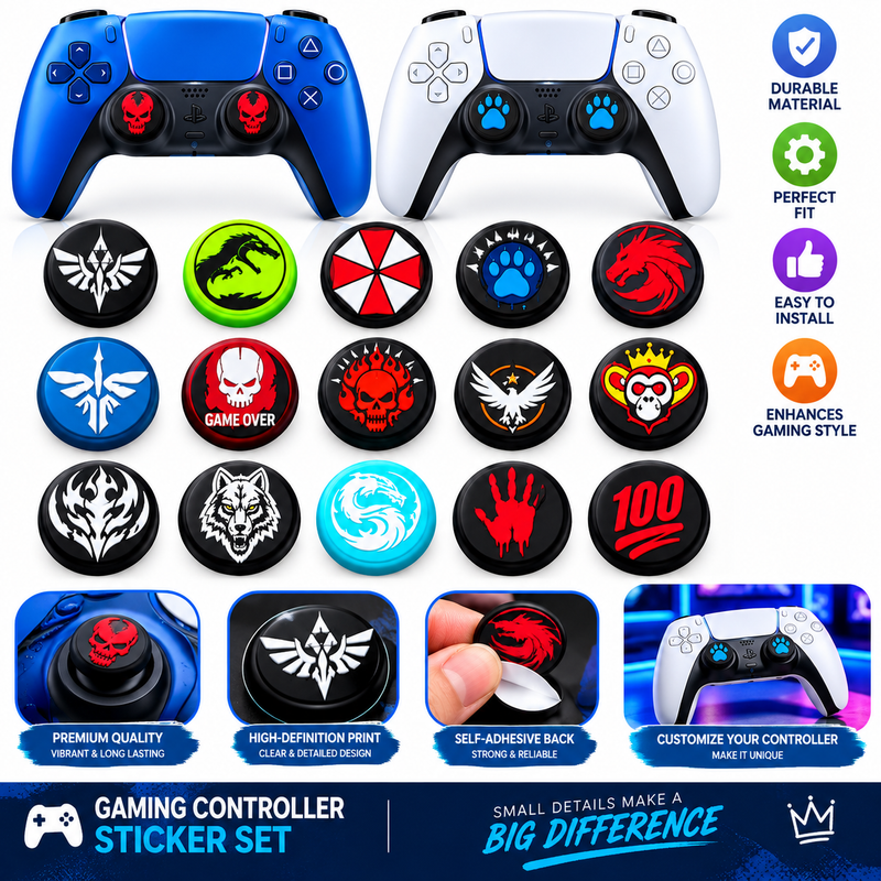 2x Silicone Thumb Grip Caps Analog Stick Covers for PS5 PS4 Xbox Switch Game