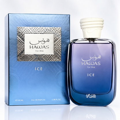 Hawas Ice by Rasasi 3.38 oz EDP Cologne for Men New In Box