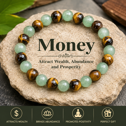 Natural Stone Beaded Bracelet – Multicolor Crystal Gemstone Stretch Bracelet