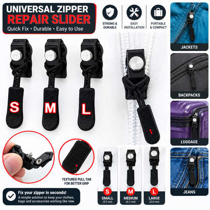 Share 12 Pack Universal Quick Fix Zipper Repair Kit Detachable Slider Replacement