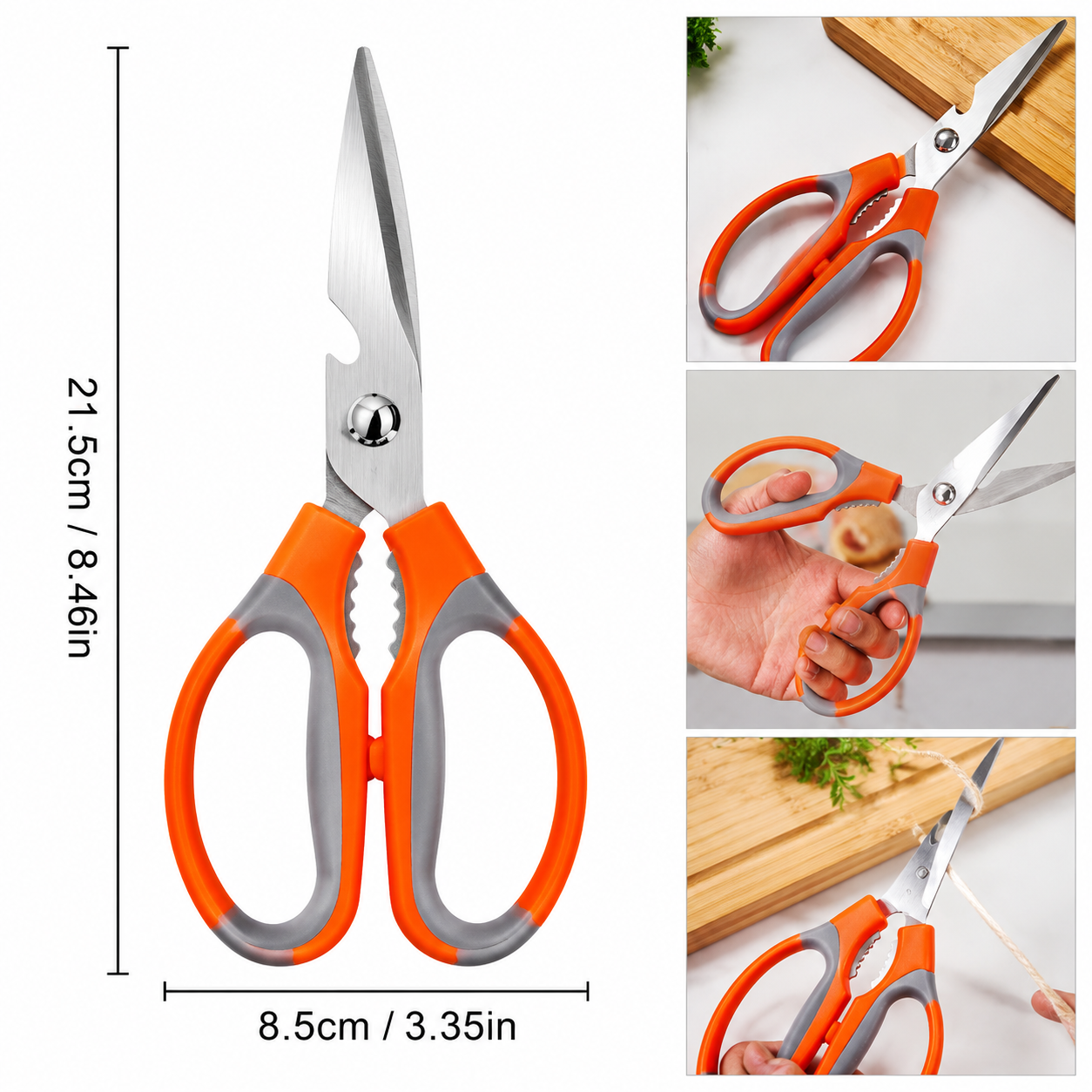 Multipurpose Kitchen Scissors 8.5 Inch – Heavy-Duty Household Shears for Cutting Food, Packaging & Everyday Tasks