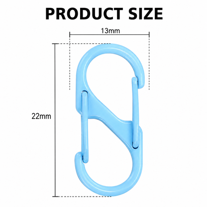 S-Shaped Carabiner Clips – Lightweight Double-Gate Utility Hooks for Camping, Hiking, Travel & Everyday Organization