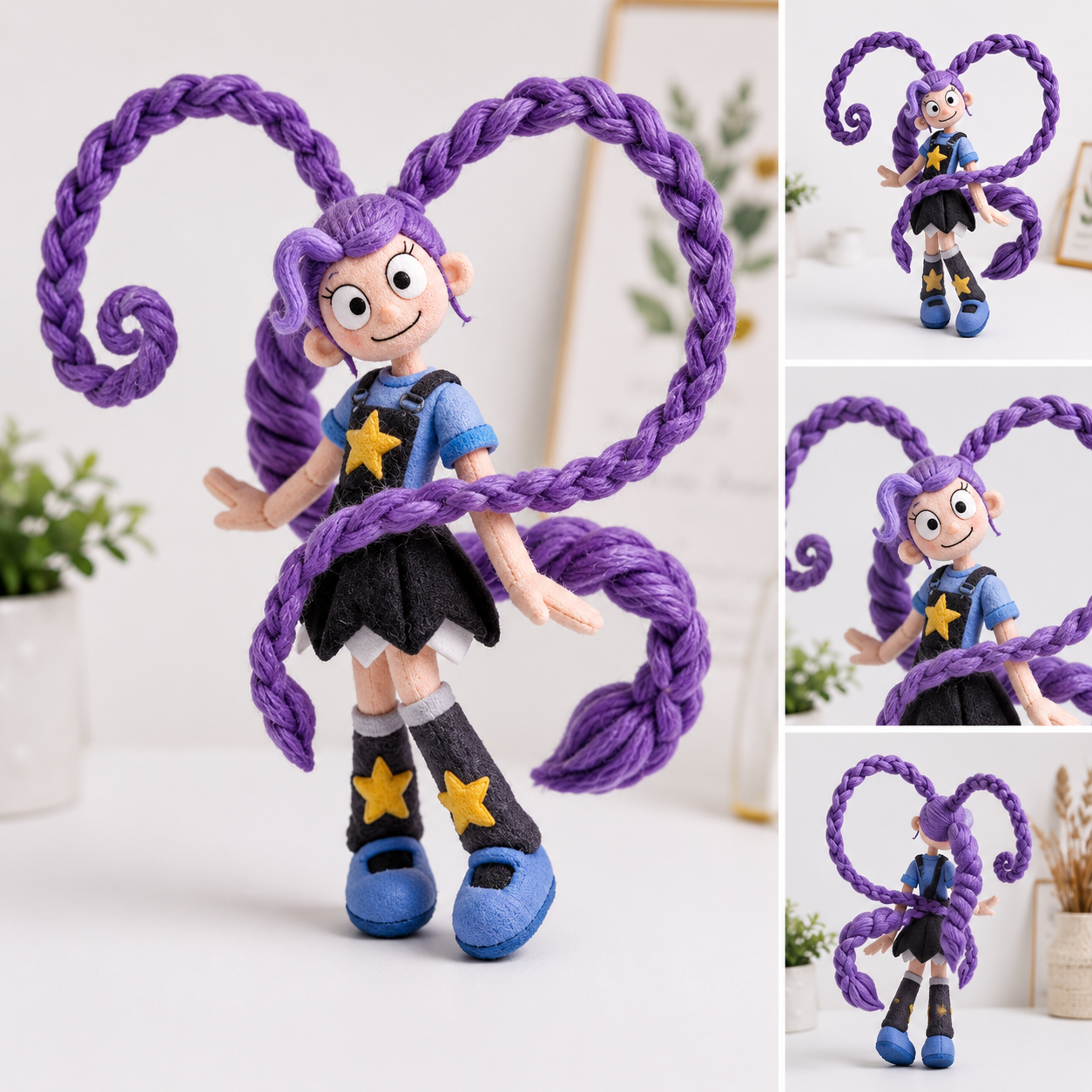 Cute Purple Cartoon Plush Toy Soft Stuffed Doll Anime Game Character Gift