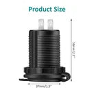 12V/24V Waterproof Car Power Outlet Socket with Protective Cover and Wiring Harness – Heavy Duty Panel Mount USB/Cigarette Lighter Style Socket
