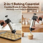 Manual Cookie & Biscuit Decorating Press Gun – Handheld Pastry Extruder with Interchangeable Nozzles & Decorative Disc Attachments for Cookies, Biscuits and Pastries