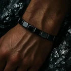 Men’s Beaded Bracelet – Stylish Vintage-Style Stretch Wristband with Mixed Dark & Natural-Tone Beads