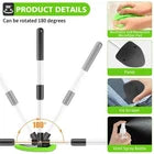 Long Handle Reusable Silicone Cleaning Brush with 3 Replacement Heads & Spray Bottle