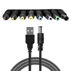 Universal DC Power Adapter Connector Tips Set with USB Cable – Multi-Size Replacement Charging Connectors for Compatible Electronic Devices