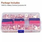 150-Piece Automotive Electrical Wire Connector & Terminal Assortment Kit – Heat Shrink Crimp Terminals for Car, Boat & DIY Wiring
