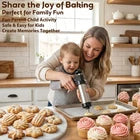 Manual Cookie & Biscuit Decorating Press Gun – Handheld Pastry Extruder with Interchangeable Nozzles & Decorative Disc Attachments for Cookies, Biscuits and Pastries