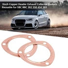 New Set 3" Copper Header Exhaust Collector Gaskets Flanges 3 Bolt Universal