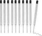 10Pc Ballpoint Pen Refills Black Ink 1mm Medium Tip Parker Style