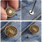 10PCS Jeans Buttons No Sew Jean Button Replacement with Screwdriver 17mm