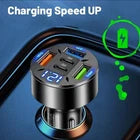 Fast Car Charger PD 66W Quad USB Cigarette Lighter Socket Power Adapter