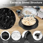 Black Chicken Shredder Tool Twist Meat Grinder Clear Lid BPA Free Kitchen Gadget