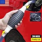 Siphon Hand Pump Portable Manual Car Fuel Transfer for Gas Gasoline Petrol 2M