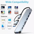 USB C Hub Multiport Adapter – USB 3.0 Ports, SD & MicroSD Card Reader, 3.5mm Audio & USB-C Connector