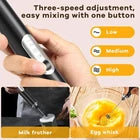 Electric Milk Frother Handheld Coffee Whisk with Stand – Battery Powered Drink Mixer