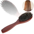 Professional Paddle Hair Brush for Women & Men – Detangling Hairbrush with Soft Bristles, Ergonomic Wooden Handle for Smooth, Shiny & Easy Hair Styling