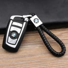BMW Style Braided Leather Car Keychain – Premium Metal Key Ring & Key Holder